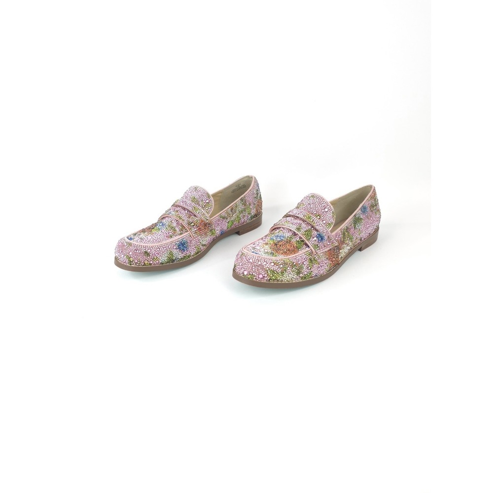 Betsey Johnson Women's 9.5M Aron Floral Bejeweled Rhinestone Penny Loafers - Picture 2 of 8